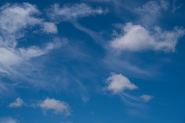 Summer blue sky and white clouds.