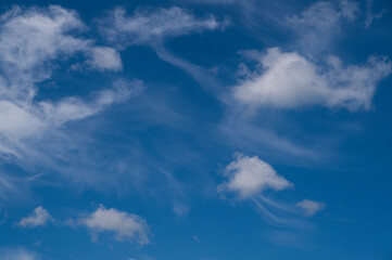 Fototapeta na wymiar Summer blue sky and white clouds.