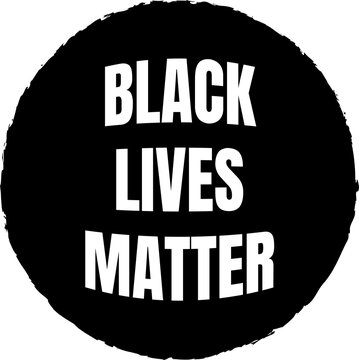 Black lives matter banner. Black and white sticker.