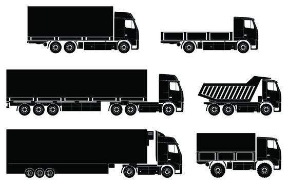 Trucks icons set vector.