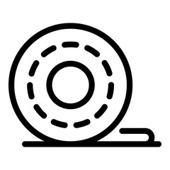 Cellophane tape roll icon. Outline cellophane tape roll vector icon for web design isolated on white background