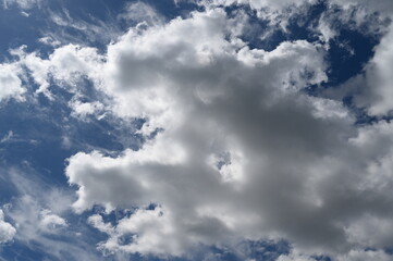 Fototapeta na wymiar Summer blue sky and white clouds.