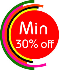 Red Vector Banner min 30% off