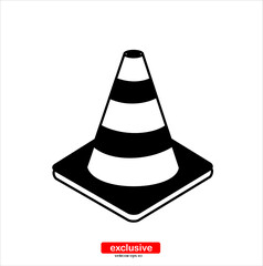 traffic cone icon.Flat design style vector illustration for graphic and web design.