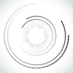 Halftone dots in circle form. round logo . vector dotted frame . design element