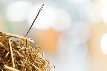 Needle in a hay stack on a bokeh background