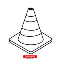 traffic cone icon.Flat design style vector illustration for graphic and web design.