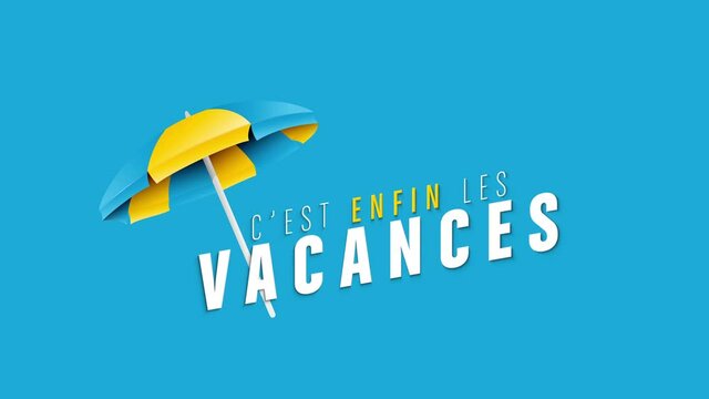 vacances d'&eacute;t&eacute;, parasol vecteur animation