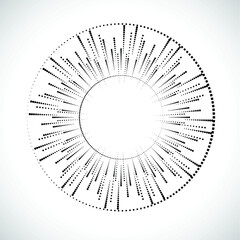 Halftone dots in circle form. round logo . vector dotted frame . design element