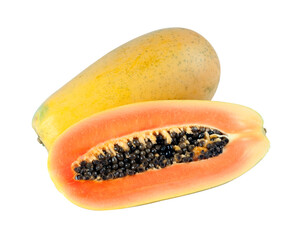 papaya isolated on white background