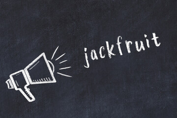 Chalk scetch of loudspeaker and inscription jackfruit © iushakovsky