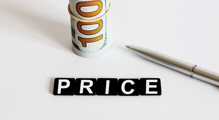 Business Words on white background. Work business tex PRICE