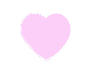 Pink heart icon. Simple brush stroke heart  illustration.  Pink heart vector design. 