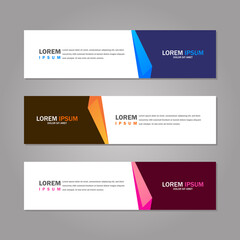 Modern abstract geometric website banner template bundle set vector design