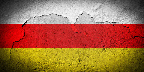 South Ossetia flag on cracked wall
