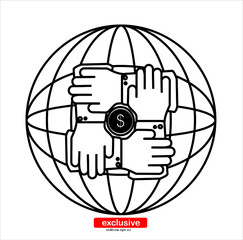 Flat design style vector illustration for graphic and web design.team work icon.