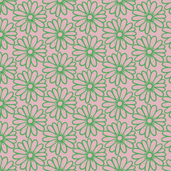 Line art flower seamless pattern for printing	
