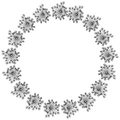 Hand drawn wreath set made in vector. Leaves, flowers and berries garlands. floral design elements.