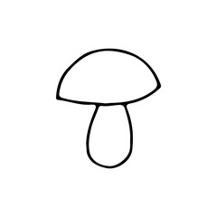Doodle mushroom icon in vector. Hand drawn mushroom icon in vector