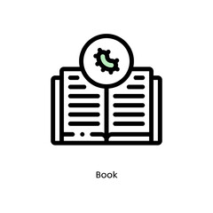 Book germs, pathogenic bacteria, or viruses flat vector icon for science research apps and websites, black outlined icon on white background