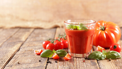 tomato gazpacho- fresh cold soup appetizer