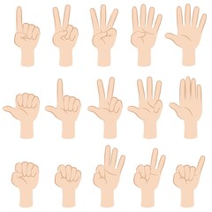 指で数字を数える手のバリエーションセット