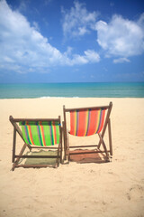 Beach chair on the summer beach