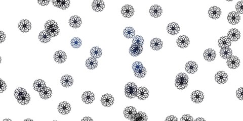 Light Gray vector doodle pattern with flowers.