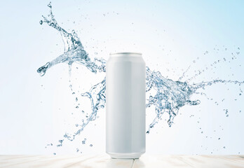 Obraz na płótnie Canvas Water or drink in a can