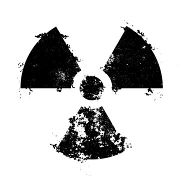 radiation area symbol. Grunge Sign . Vector Illustration