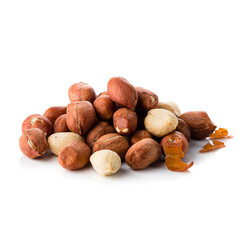 Groundnuts on a white background