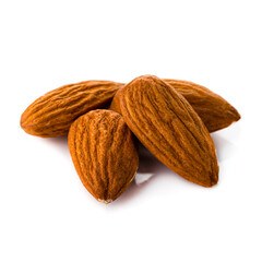 almonds isolated on white background