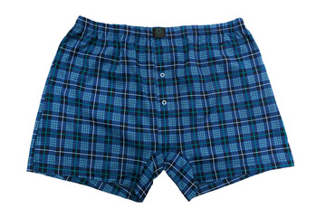 Blue men&rsquo;s underpants isolated on white background