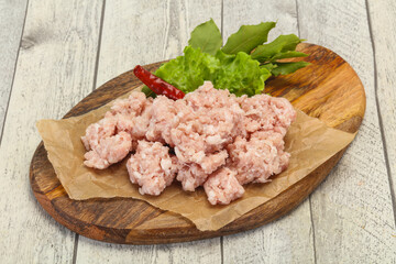 Homemade pork minced meat for cooking