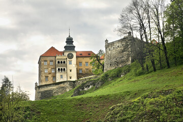 Fototapeta na wymiar Pieskowa Skala (Little Dog's Rock) castle at Ojcow National Park. Poland