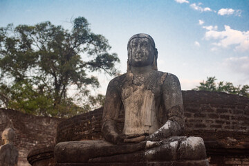 The vatadage in the sacred quadrangle at polonnaruwa in sri lanka