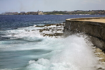 Malecon - Avenida de Maceo in Havana. Cuba
