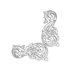 Classical baroque vector of vintage element for design. Decorative design element filigree calligraphy vector. You can use for wedding decoration of greeting card and laser cutting.