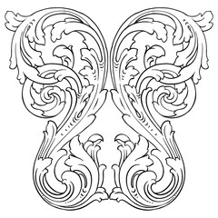 Classical baroque vector of vintage element for design. Decorative design element filigree calligraphy vector. You can use for wedding decoration of greeting card and laser cutting.