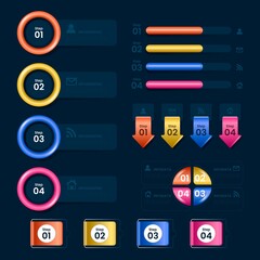 REALISTIC GLOSSY STEP INFOGRAPHIC TEMPLATE