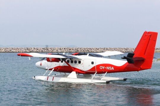 Aarhus, Denmark - June 15, 2016: Nordic Seaplanes is a Danish airline that has been operating a route with a seaplane between Copenhagen and Aarhus since May 2016 in Denmark