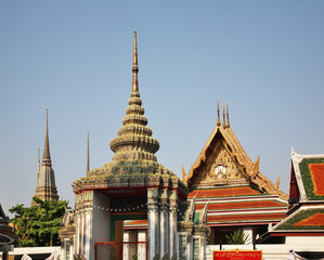 Wat Phra Chetuphon - Temple of Reclining Buddha in Bangkok. Kingdom of Thailand