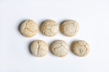 stalked macaron on white background