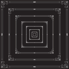 Decorative alchemy vector illustration element icon, line symbols. Alchemy icon. Basic mystic elements on black background