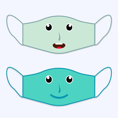 illustration vector graphic of character smile in mask design
