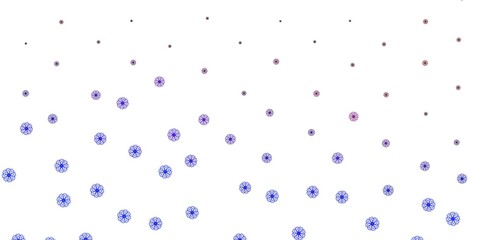 Light Blue, Red vector doodle background with flowers.