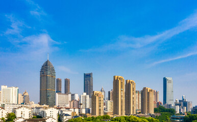 Fototapeta premium Wgląd nocy miasta Wuxi, prowincja Jiangsu, Chiny