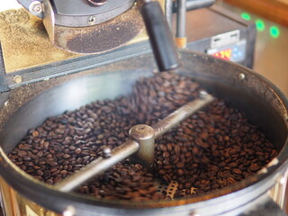coffee roaster and coffee beans