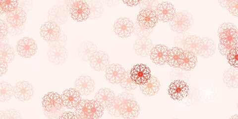 Light Red vector doodle texture with flowers.