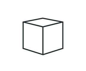 Cube icon. Cube outline vector.  cardboard box vector. 